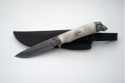 Нож из дамасской стали "Лань" (малый) - работа мастерской кузнеца Марушина А.И.